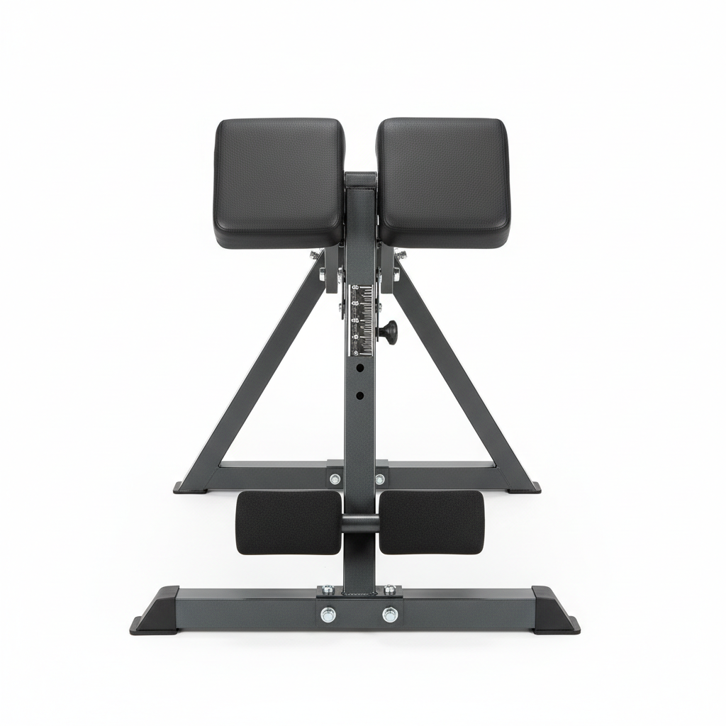 Roman chair hyperextension bench for lower back and glute strengthening