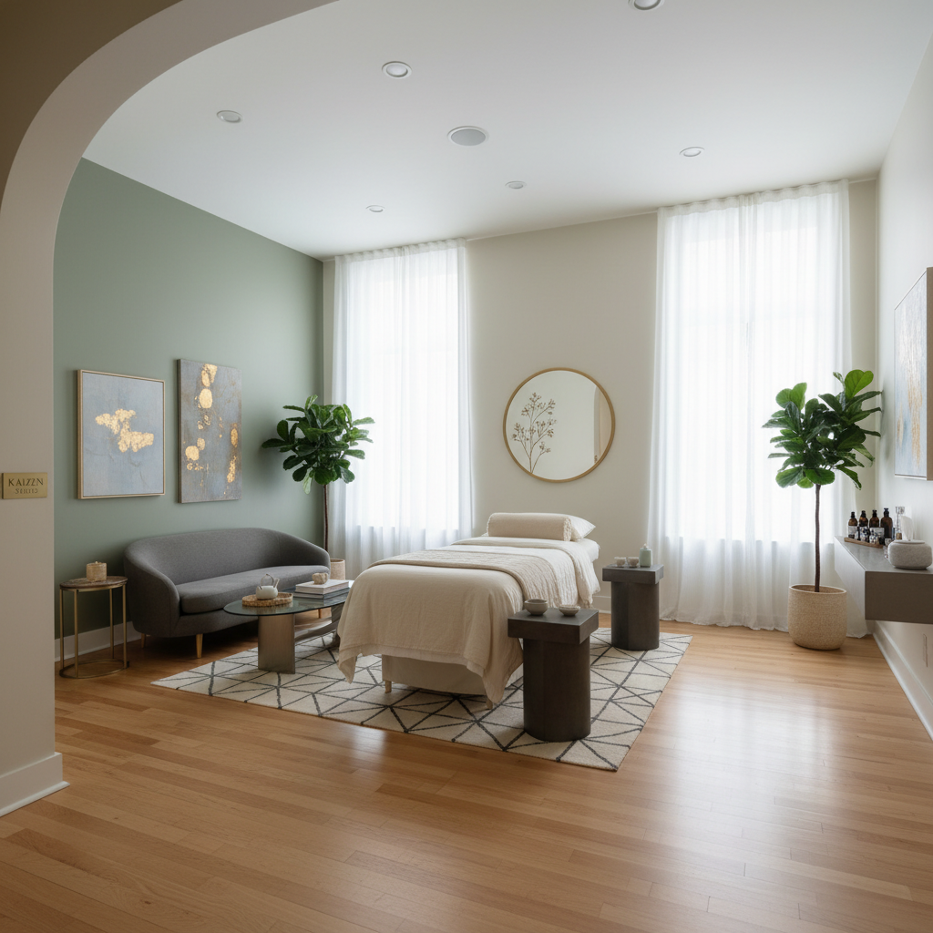 KAIZEN Studio main treatment room with elegant decor