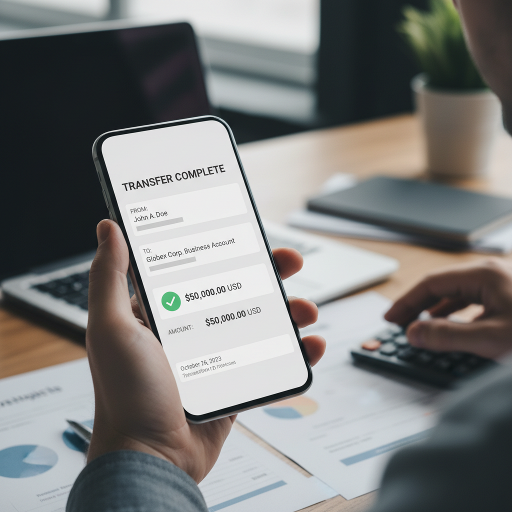 Screenshot bukti transfer uang ke rekening member MakLin sukses