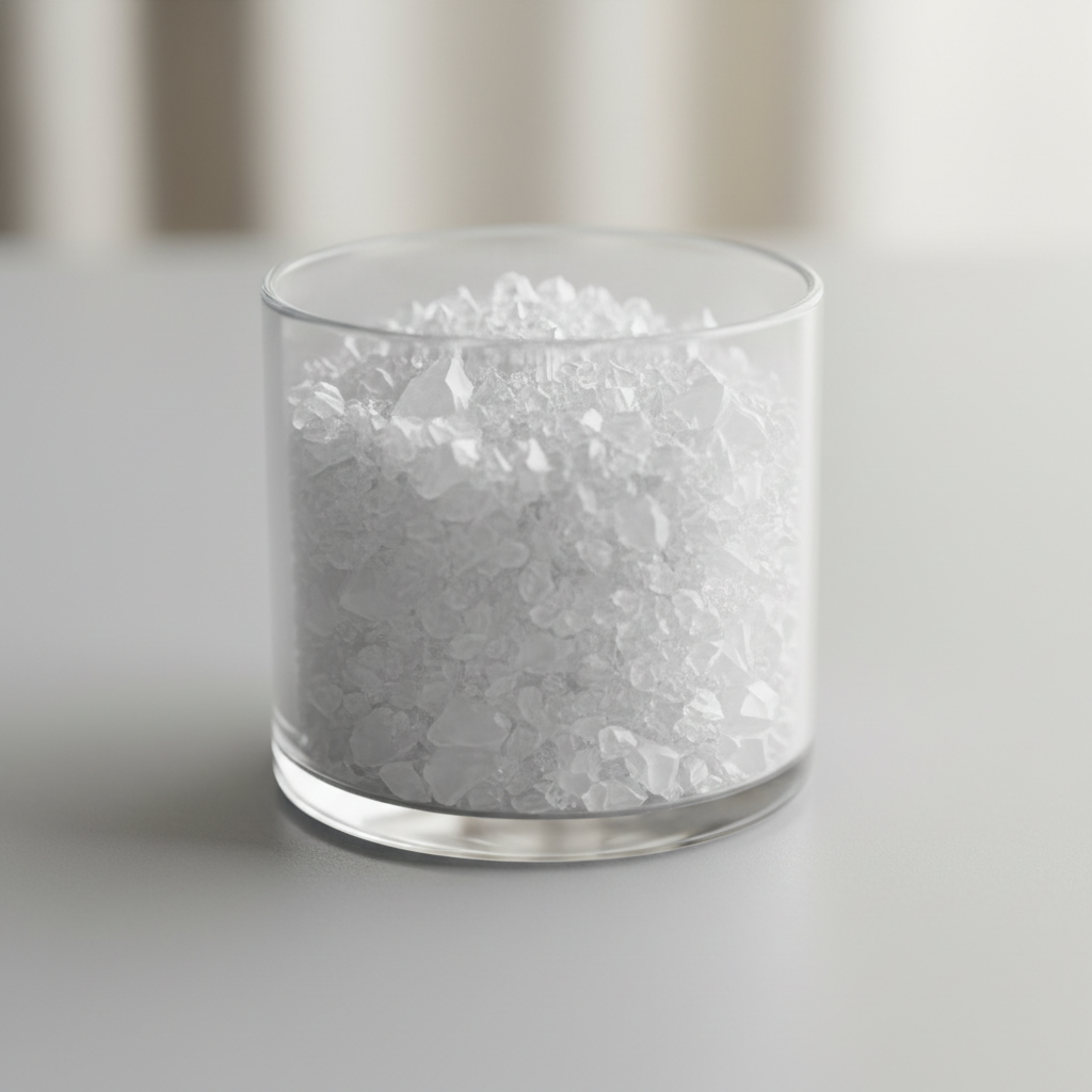 Pristine white velvet fragrance creation process with crystalline bottles and soft winter light