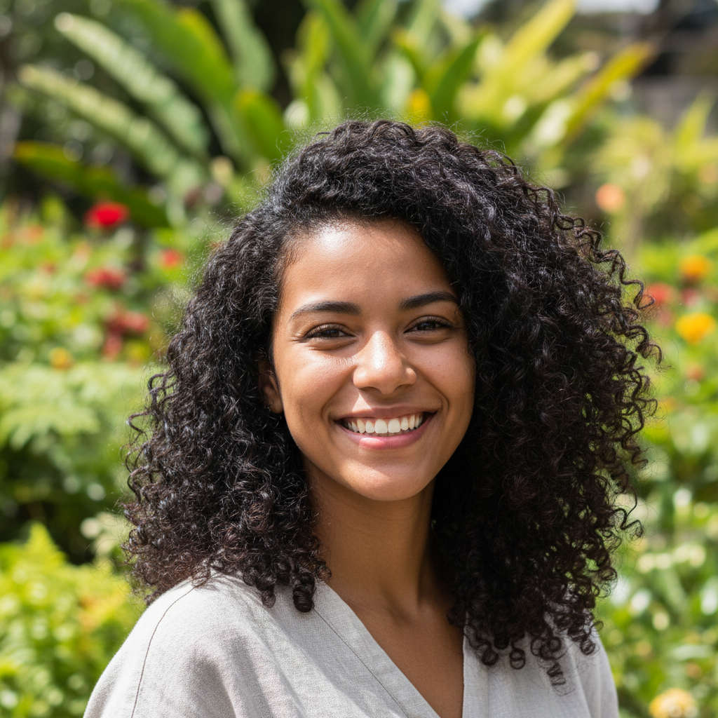 Community member, woman with curly hair