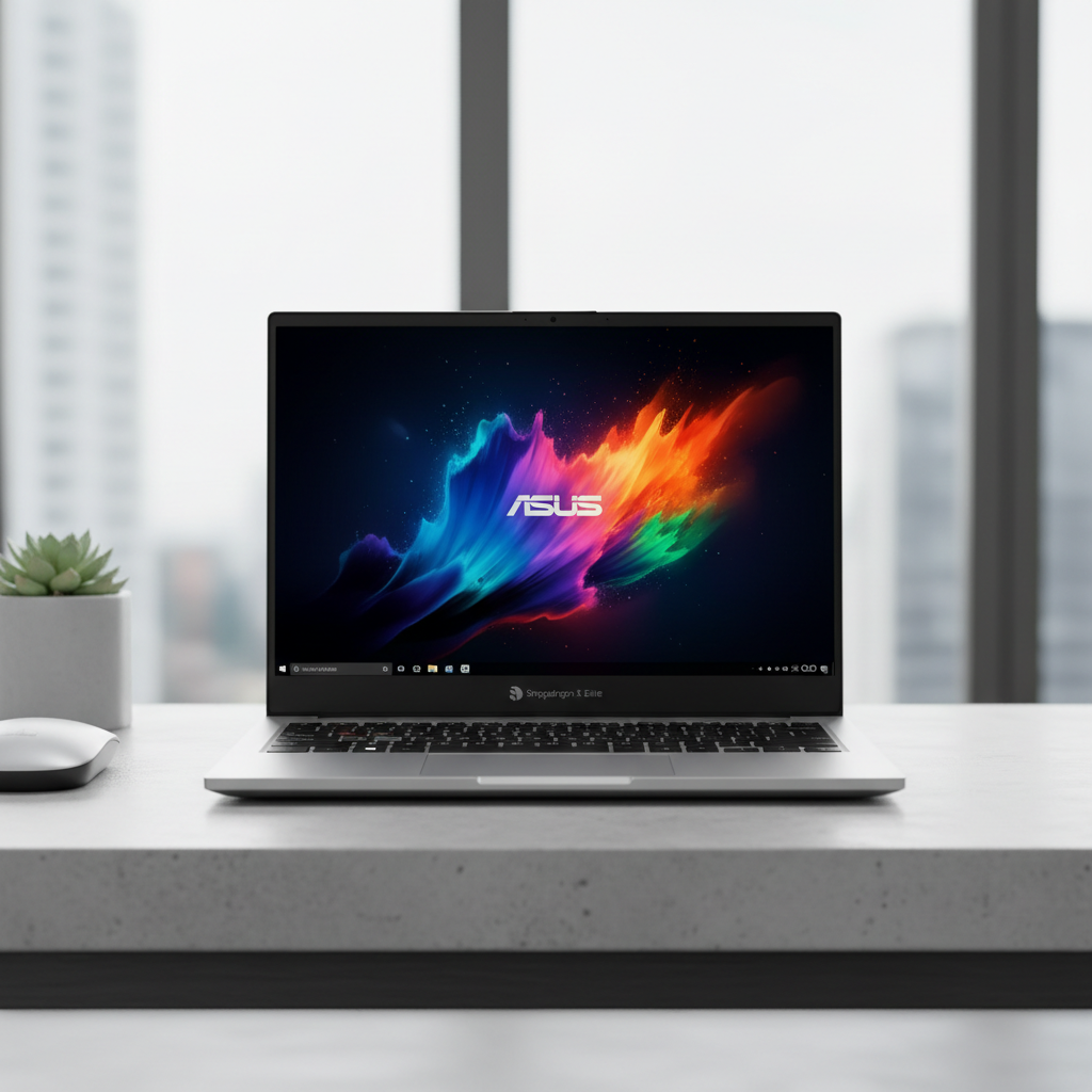 ASUS Vivobook 15 laptop with silver lid on a white surface