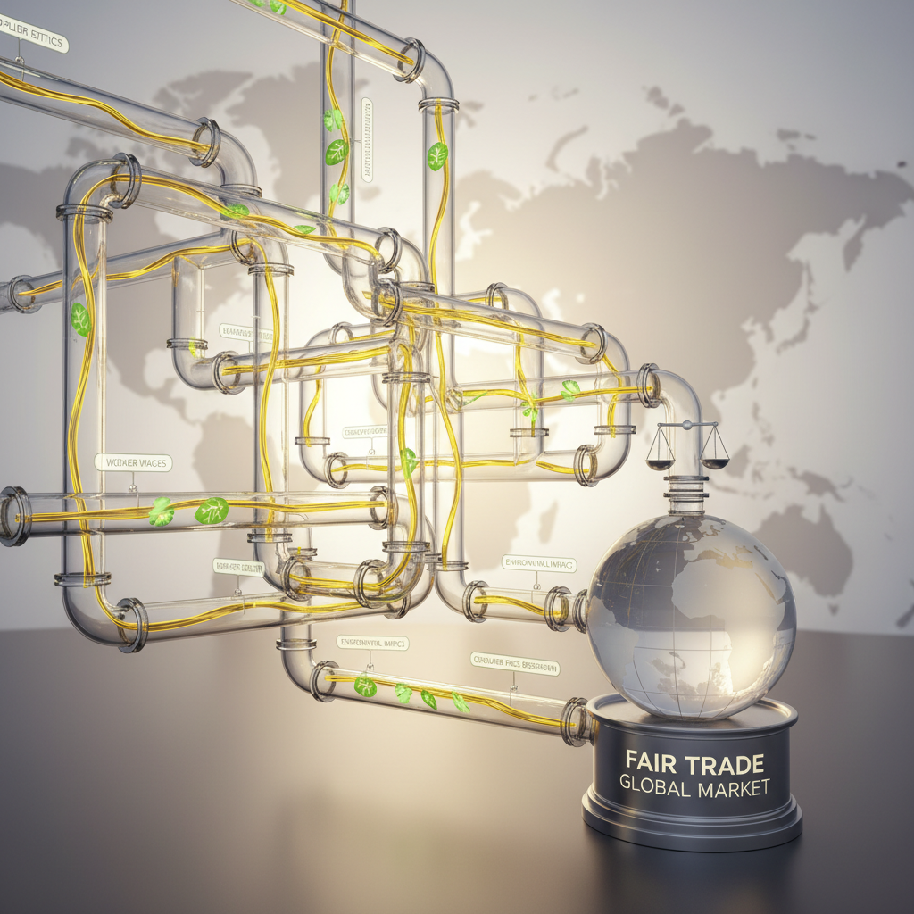Visual representation of transparent marketing channels and fair trade