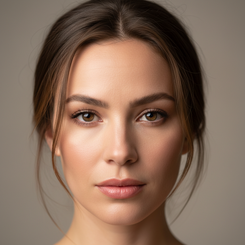 Actor headshot — woman with confident expression, studio lighting