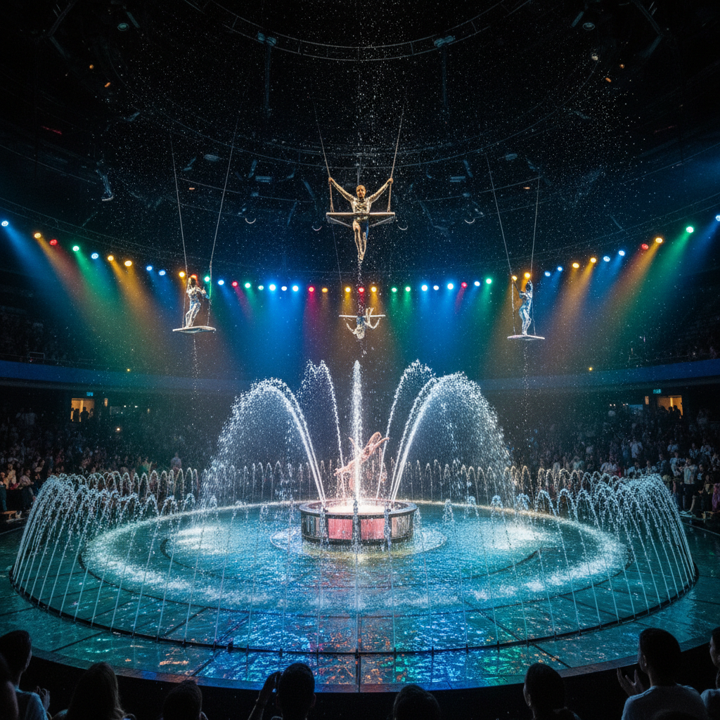 La Perle aquatic theater show with acrobats and water effects