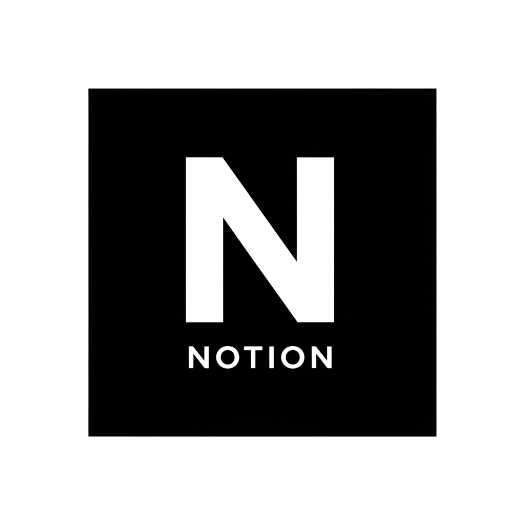 Notion app logo — minimalist black square with white N letterform