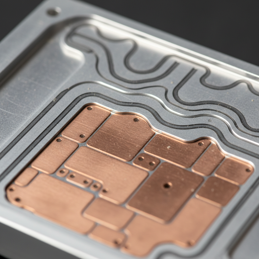 Close-up macro photograph of precision chamfered aluminum edge catching directional light showing machining marks