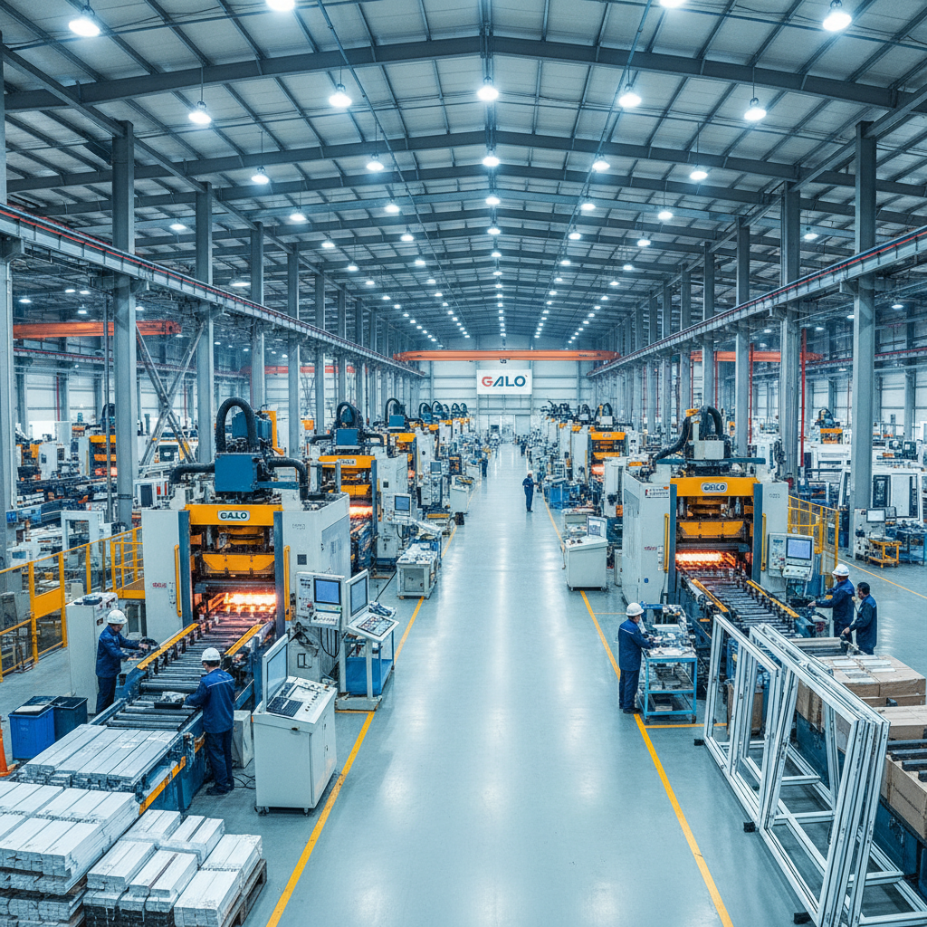 Aluminum rods production line in industrial facility with dark moody atmosphere and metallic surfaces