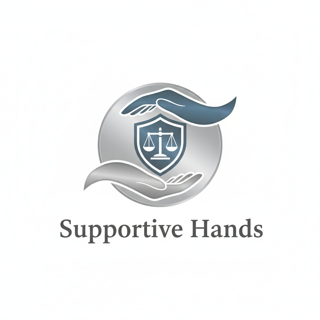 Supportive hands symbolising legal protection