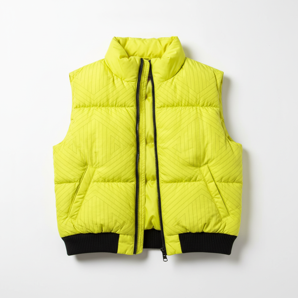Oversized puffer vest in bright color