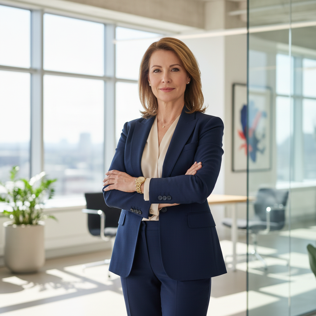 Portrait of Sarah Chen, Marketing Director at TechFlow Solutions