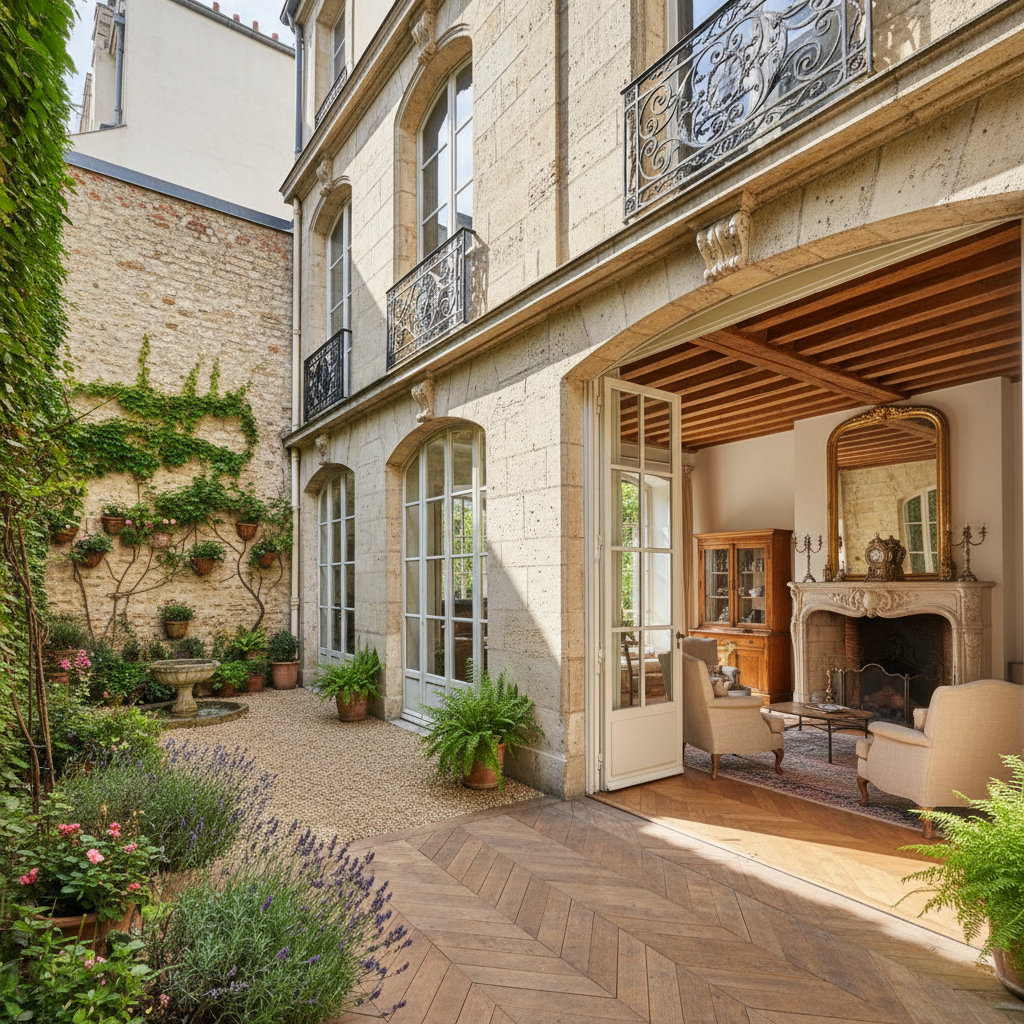 Elegant Georgian townhouse suite with period furniture, fireplace and luxury bathroom