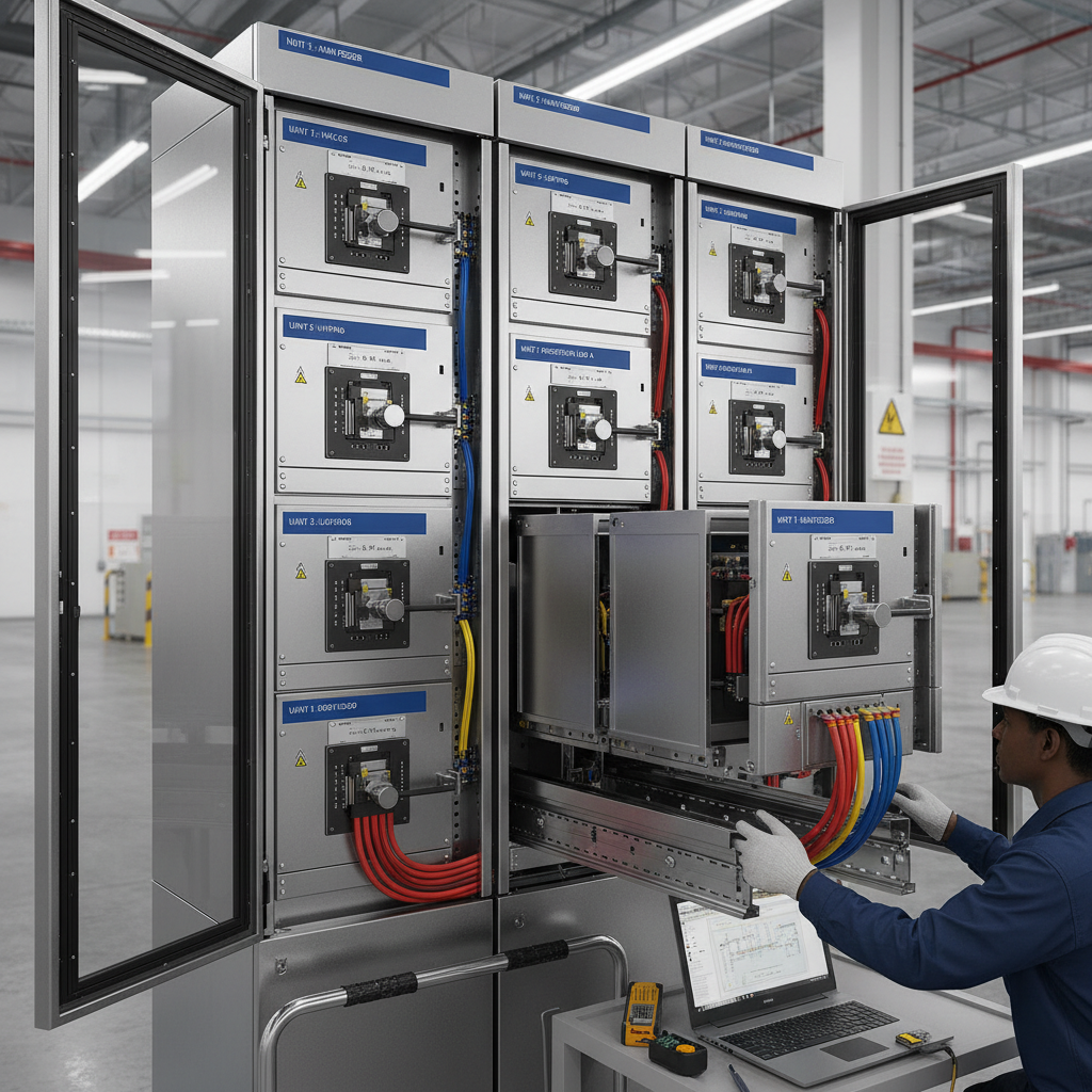 MCC panel draw-out modules front view