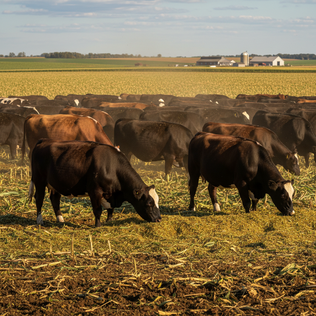 Gado bem alimentado com silagem de milho Agropastoril Bitelo Gravataí/RS
