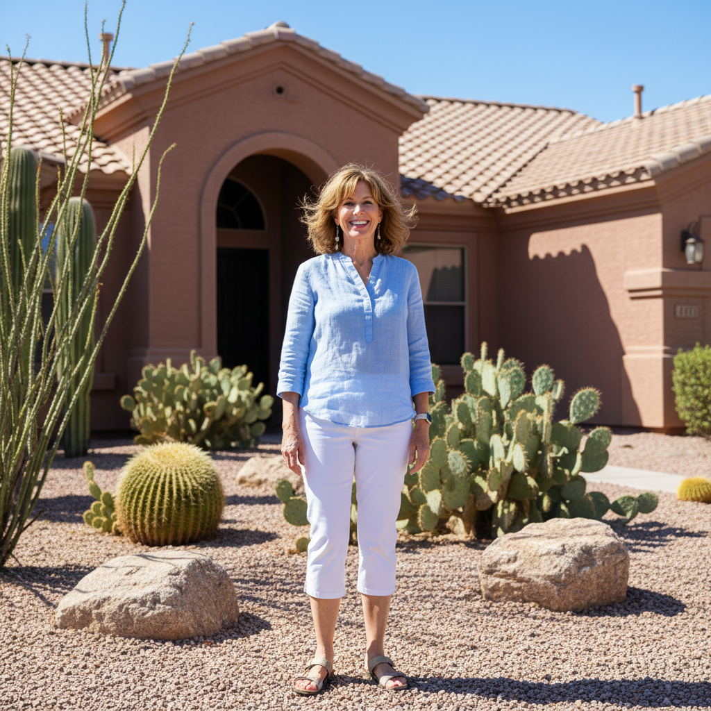 Deborah Castillo, homeowner in Chandler Arizona, smiling woman in her 50s