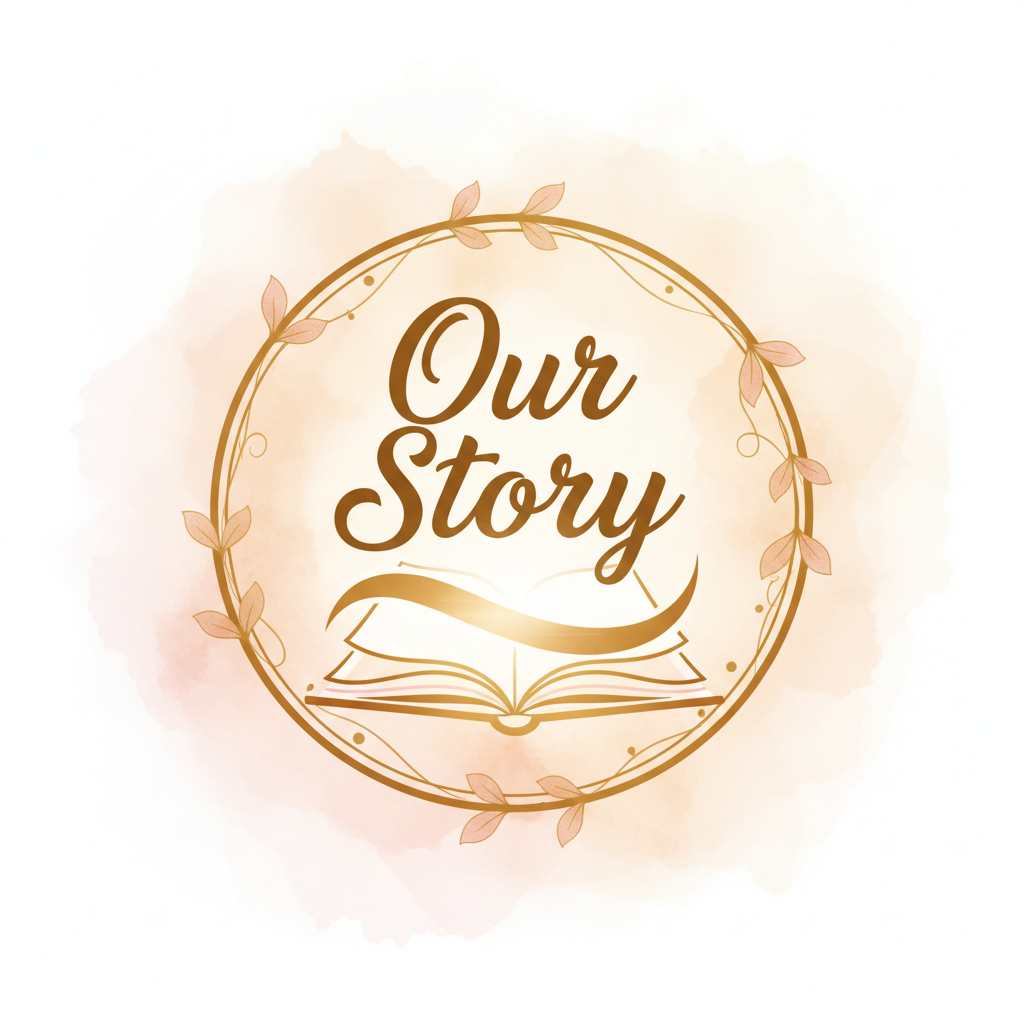 Book icon representing our story