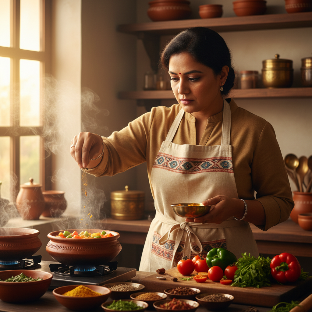Chef Priya Gounden preparing dholl puri in the Rougaille kitchen