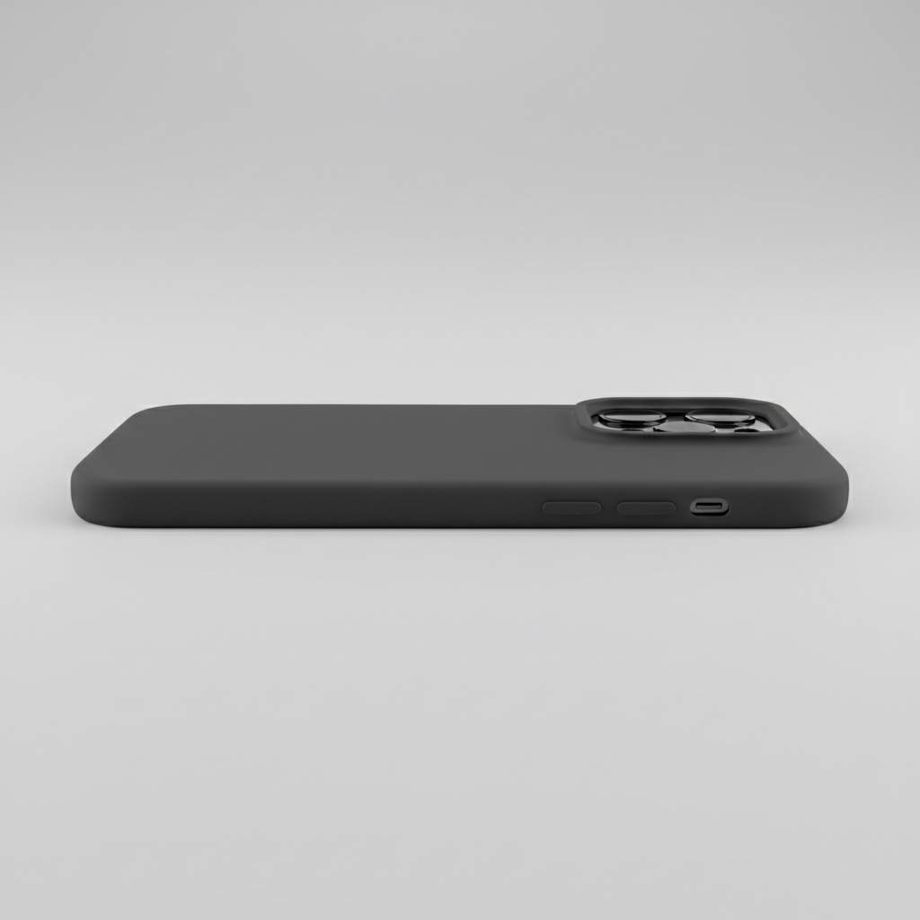 iPhone protective case with MagSafe magnets visible on dark surface