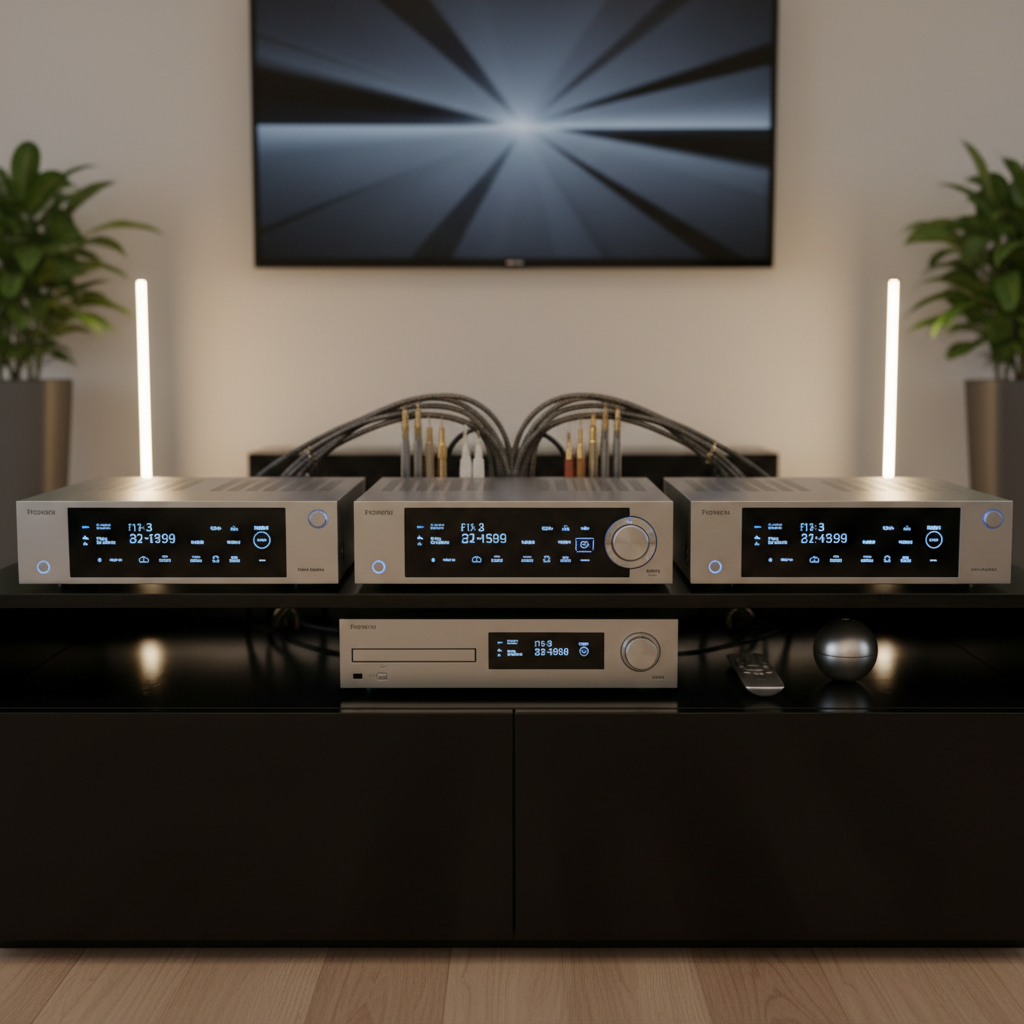 Premium Pay TV setup with satellite dish and smart TV showing sports channels