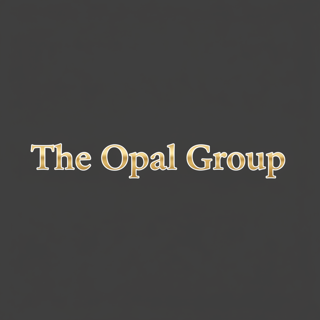 The Opal Group — official business logo, champagne gold and white wordmark