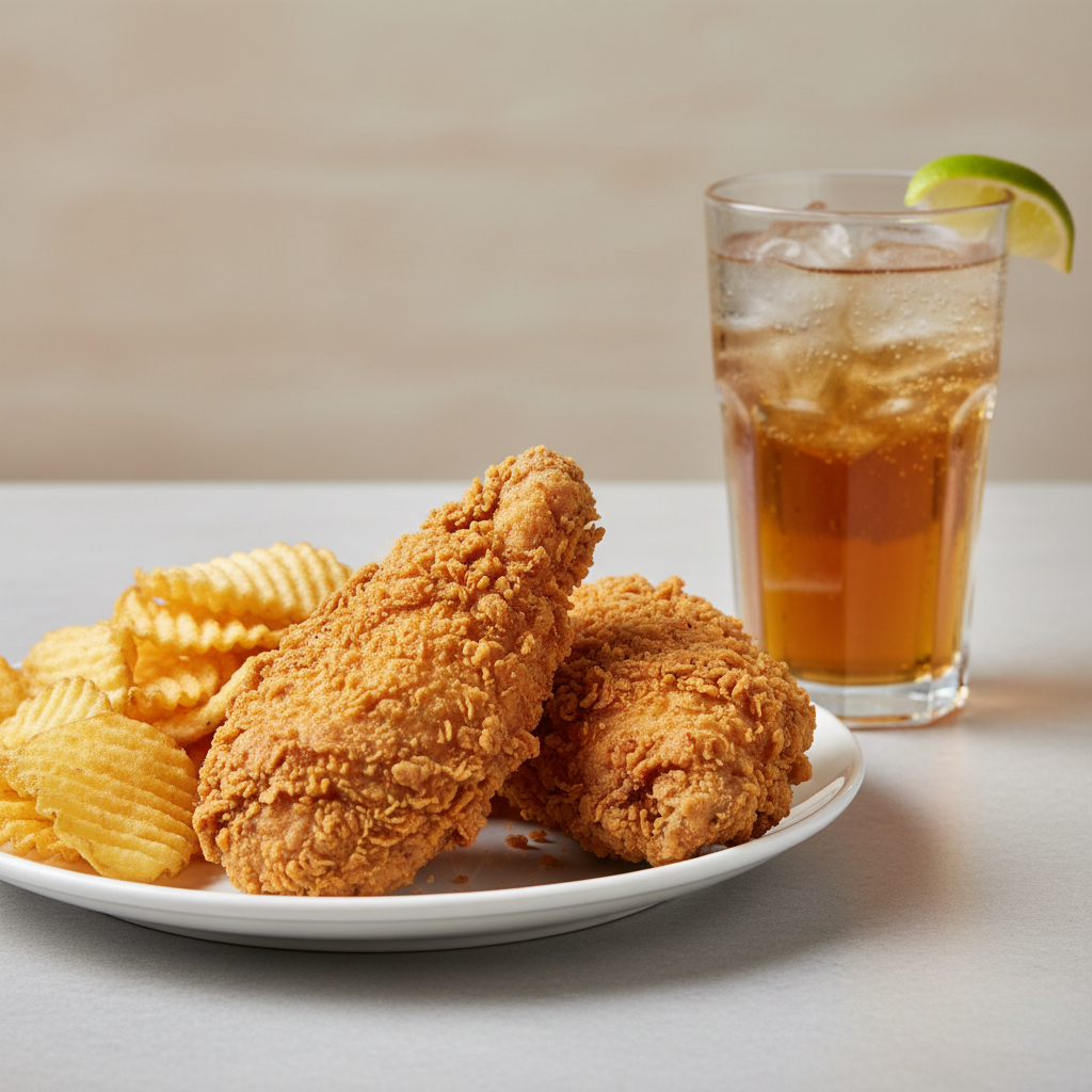 Solo Meal Deal — 2 pieces of chicken, regular chips, and a drink. The perfect solo lunch.