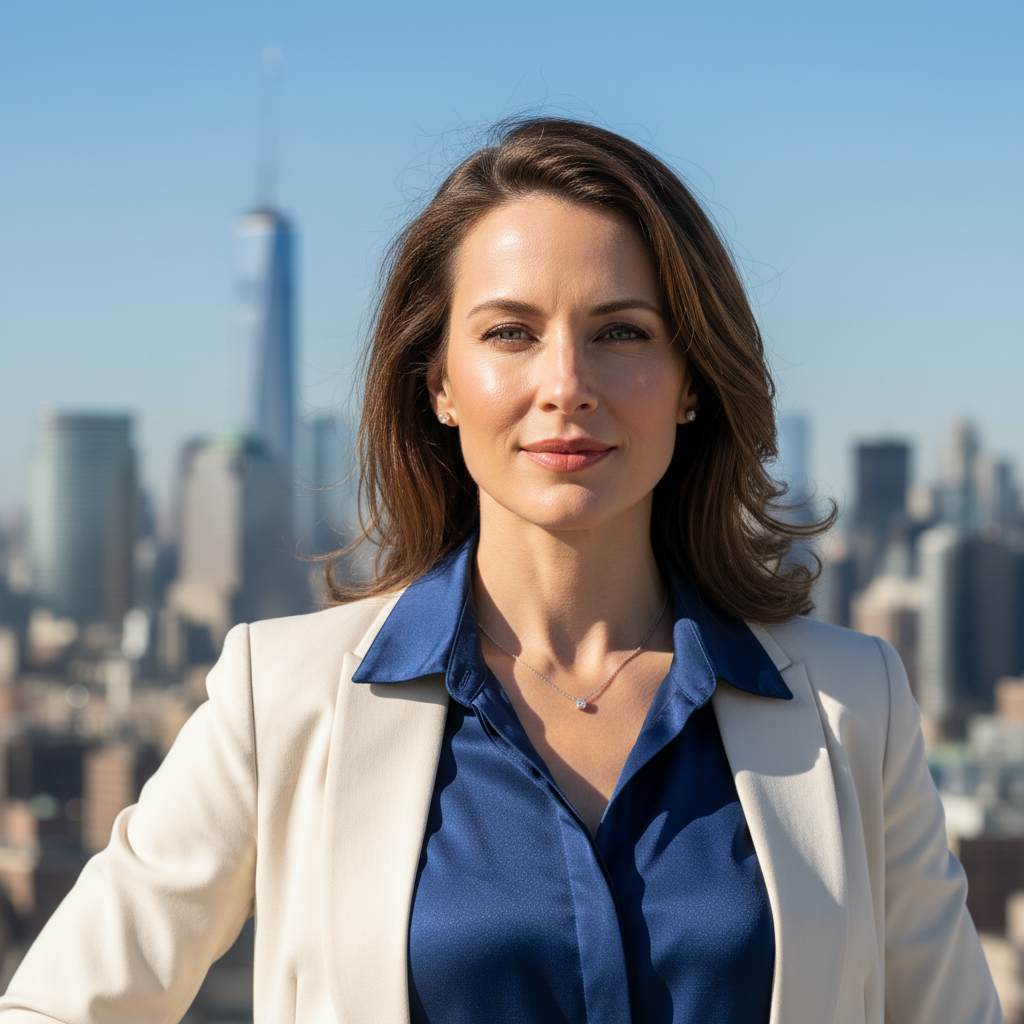 Maya Chen — commercial actor in New York with confident expression
