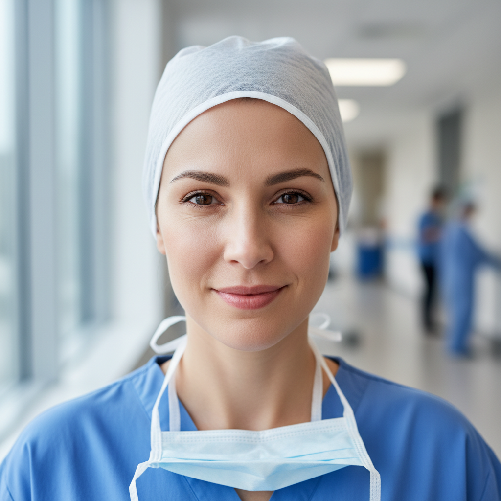 Female surgeon physician with professional confidence and warm smile