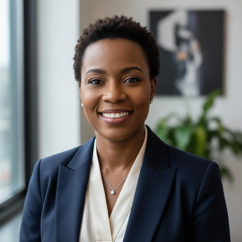 Portrait of Nomvula Dlamini, South African woman professional