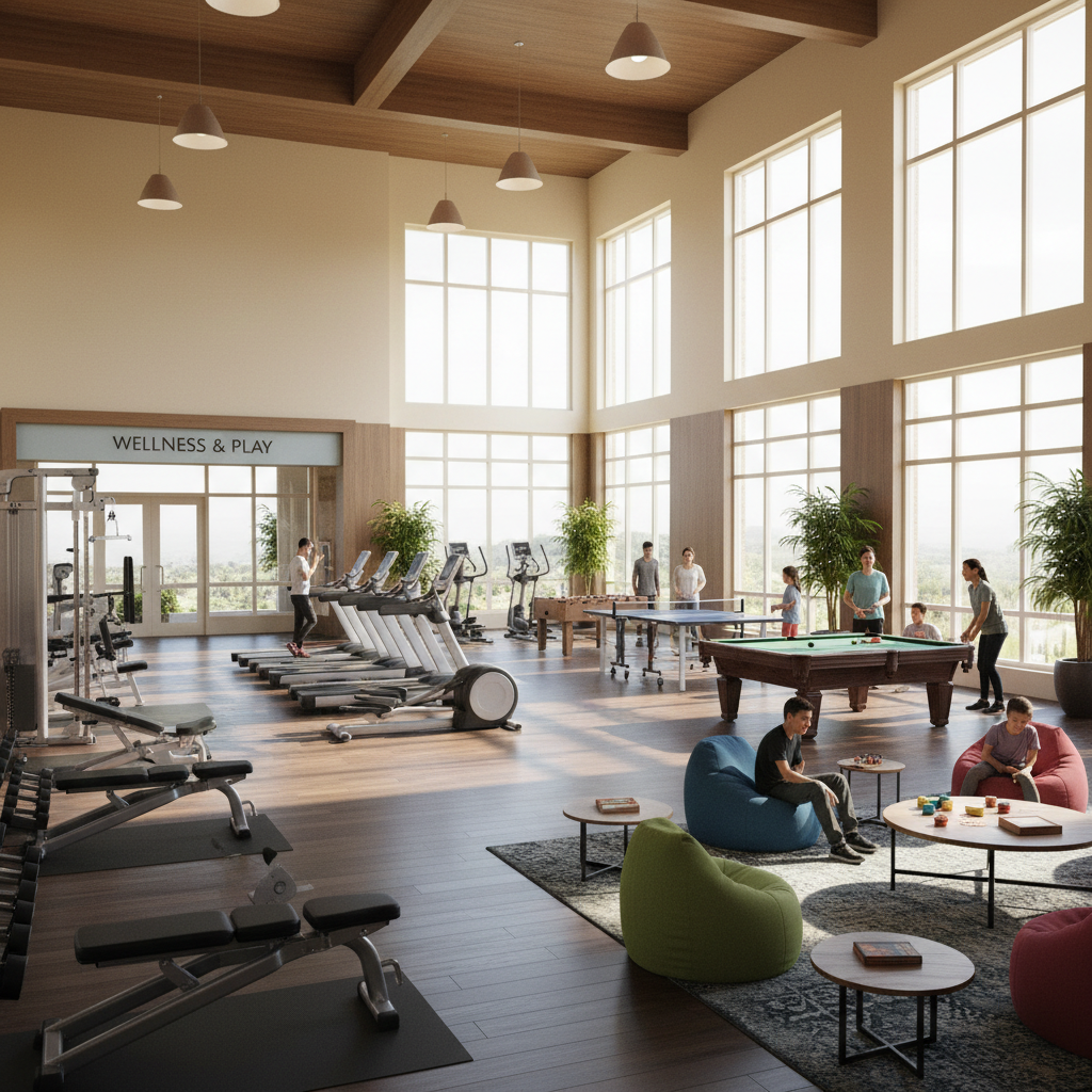 Fully equipped gymnasium and fitness center in the clubhouse