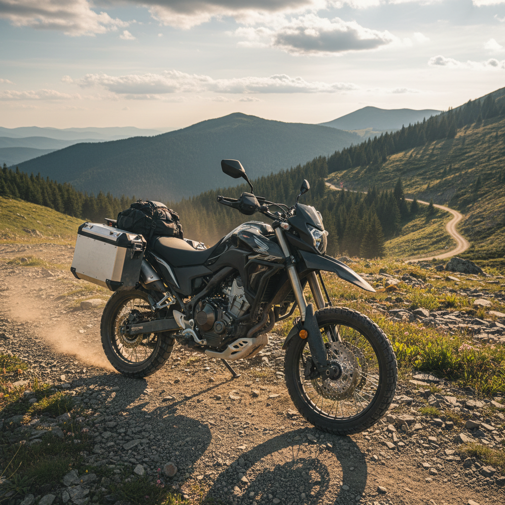 Honda NX400 en sendero de montaña