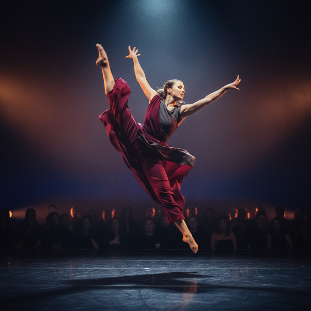 Habimana Rachel in red dress performing energetic dance routine