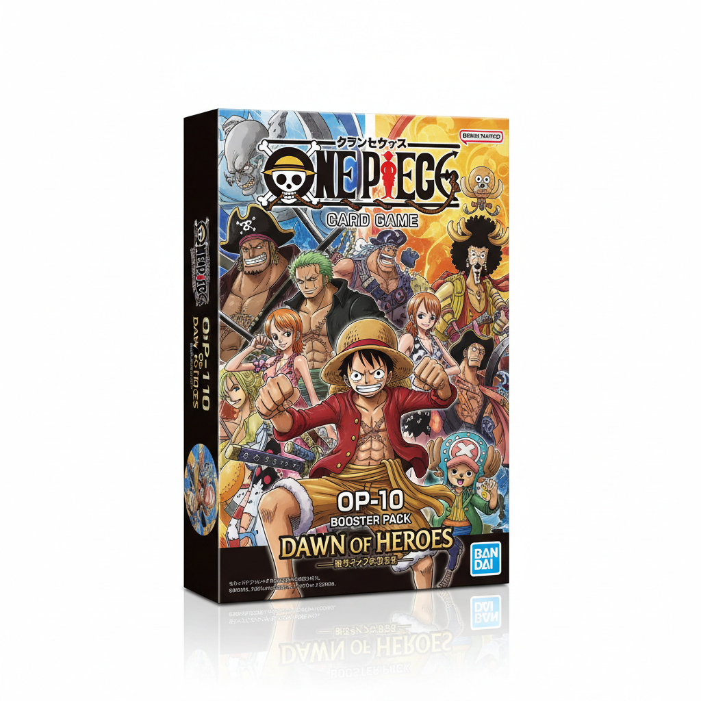One Piece trading card with anime artwork on dark collector display