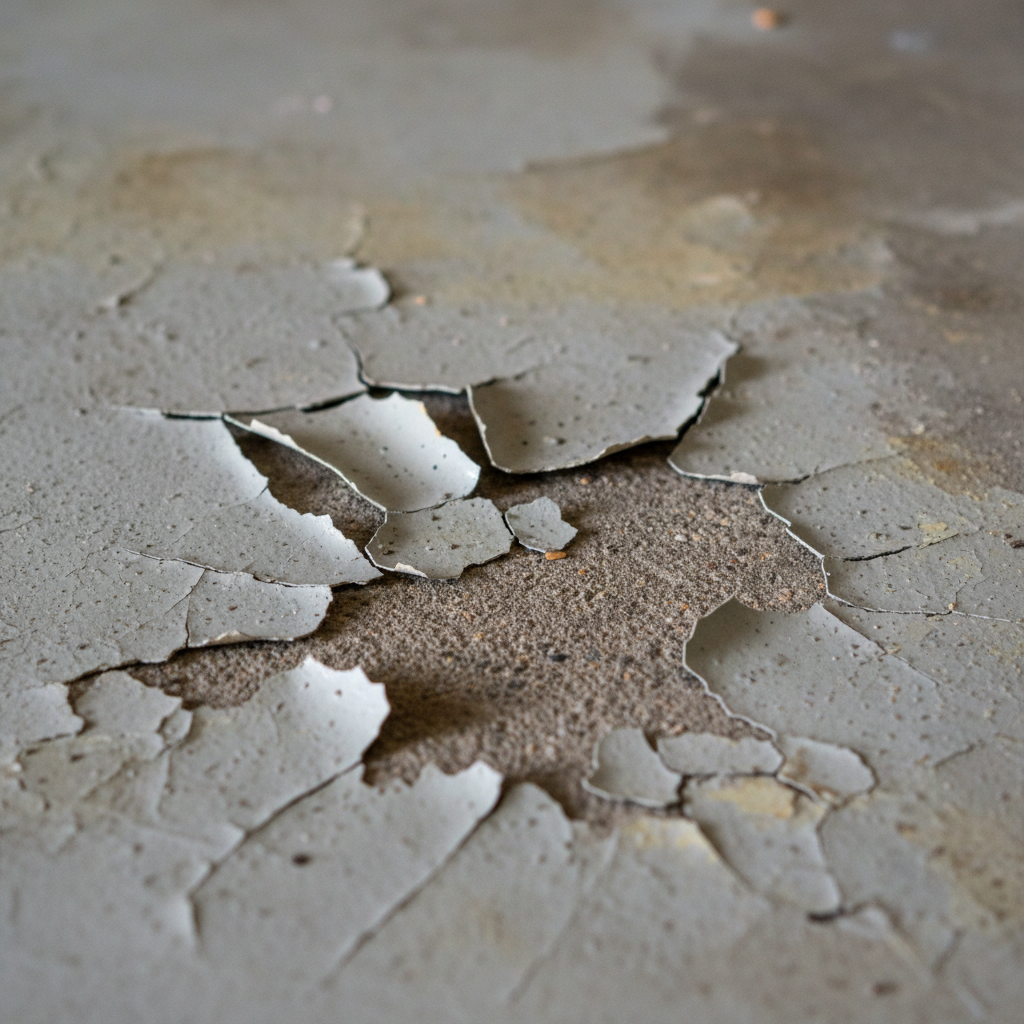 Peeling and delaminating old epoxy coating on garage floor