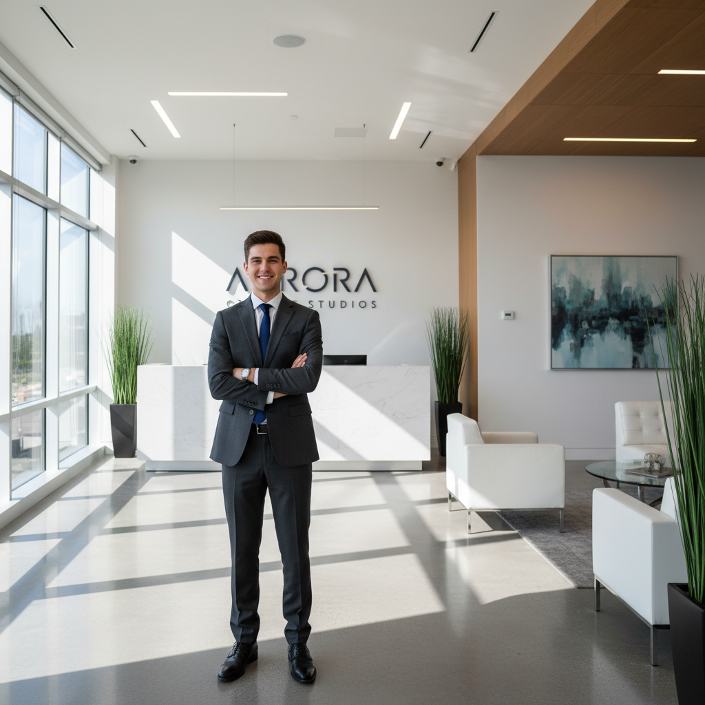 Jordan Calloway, first-time Lacquer franchisee in Austin Texas, photographed in studio reception