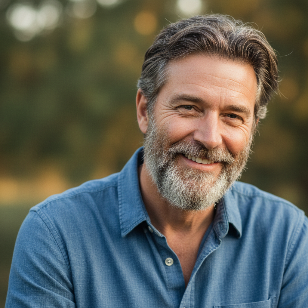 Portrait of Thomas Becker, man with beard outdoors