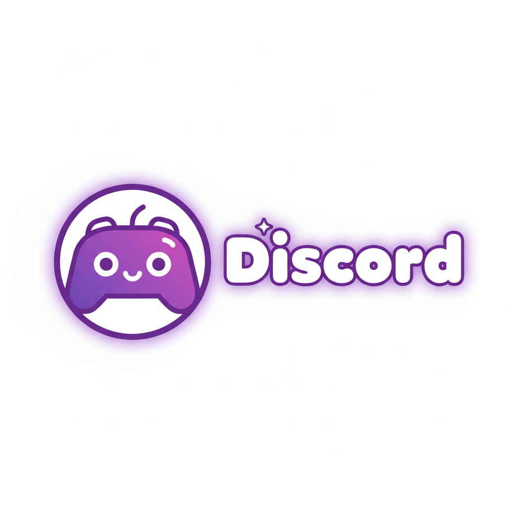 Purple Discord controller logo on dark background