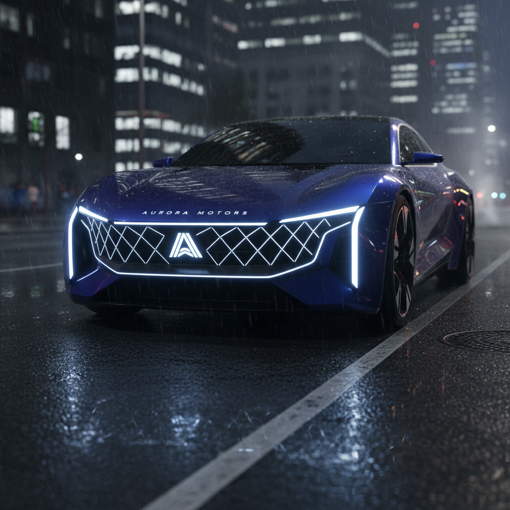 Automotive brand relaunch with dramatic low-angle vehicle photography at night