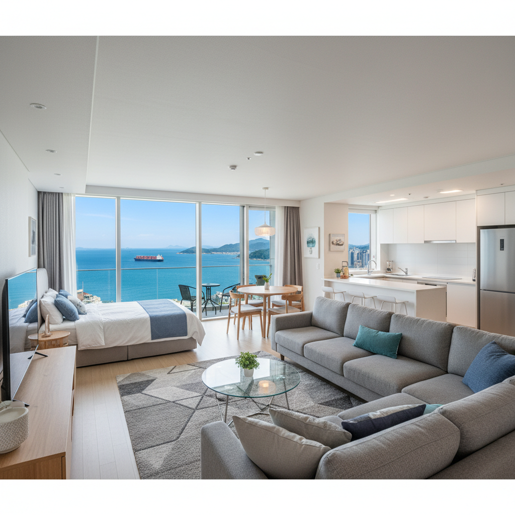 Furnished 1LDK apartment with sea view in Busan