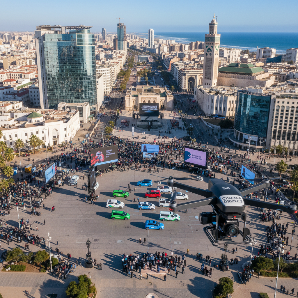 Vidéo drone événementiel Maroc - mariage festival conférence prise de vue aérienne Casablanca