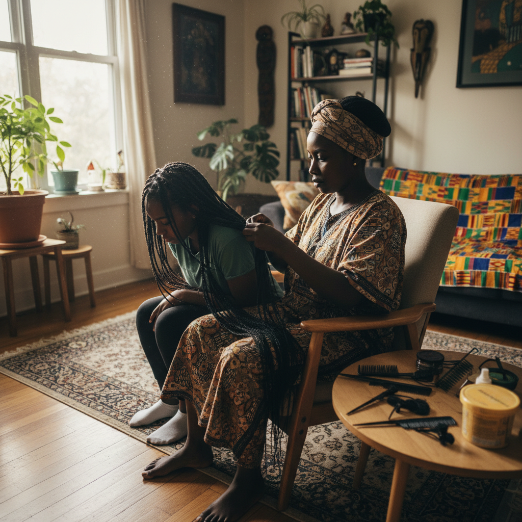 Traditionele Afrikaanse vlechten aan huis in Antwerpen en België — Antwerpen Braider mobiele vlecht dienst