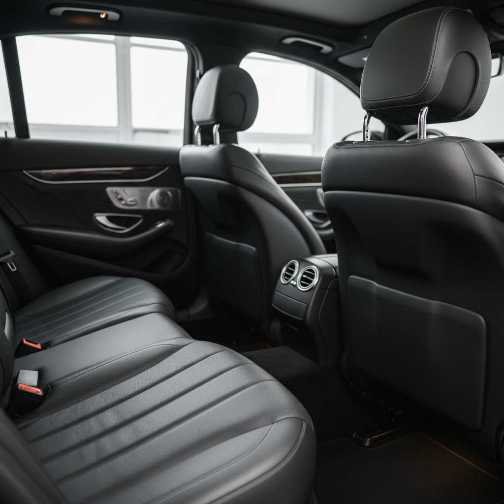 Spotless car seat after deep cleaning treatment showing like-new condition