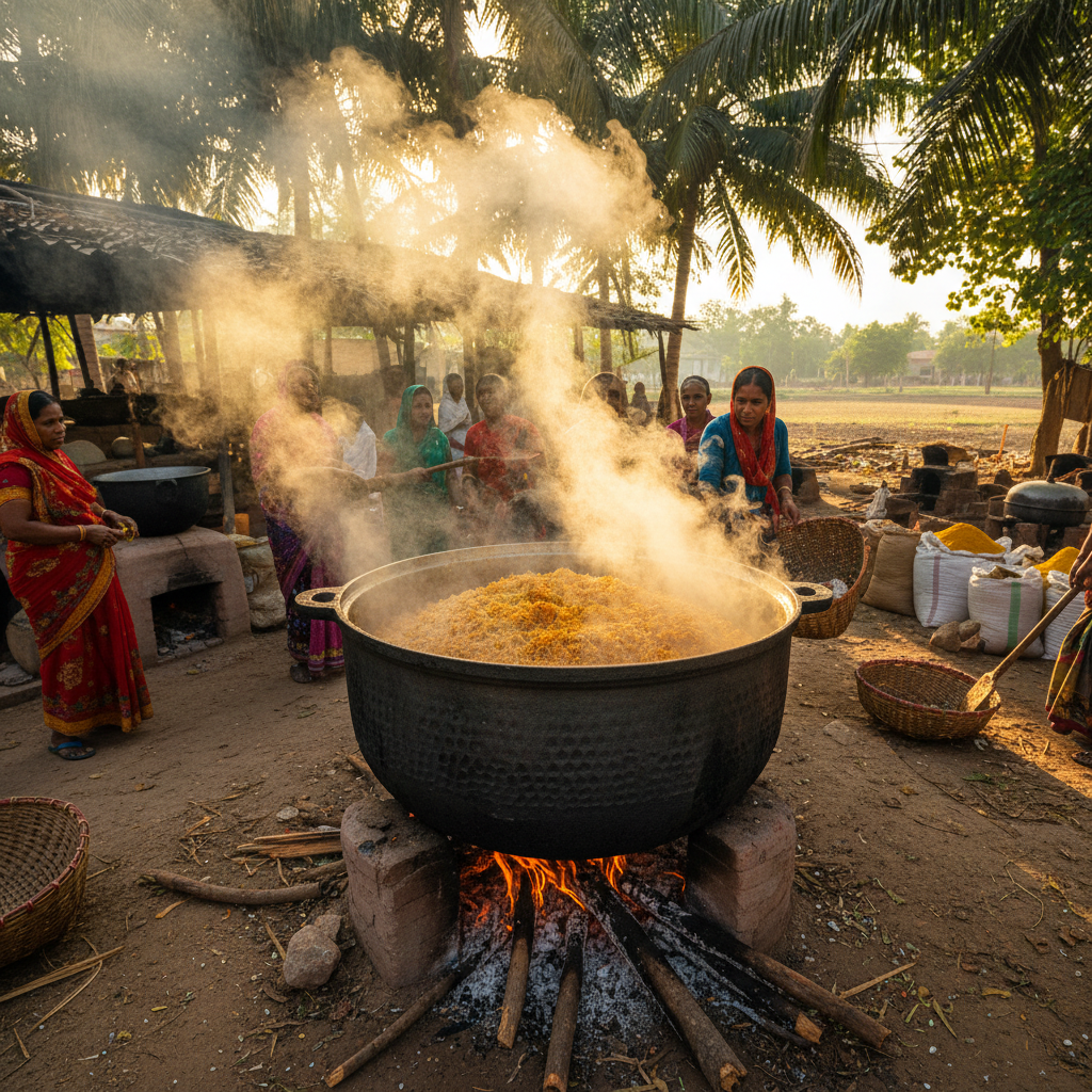 Chef Vikram Sood slow-cooking a traditional dum biryani in a sealed handi pot
