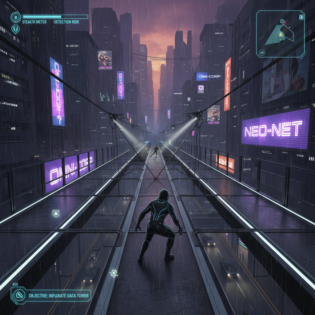 Shadow Lanes — A stealth-action lane game set in a corrupt megacity.