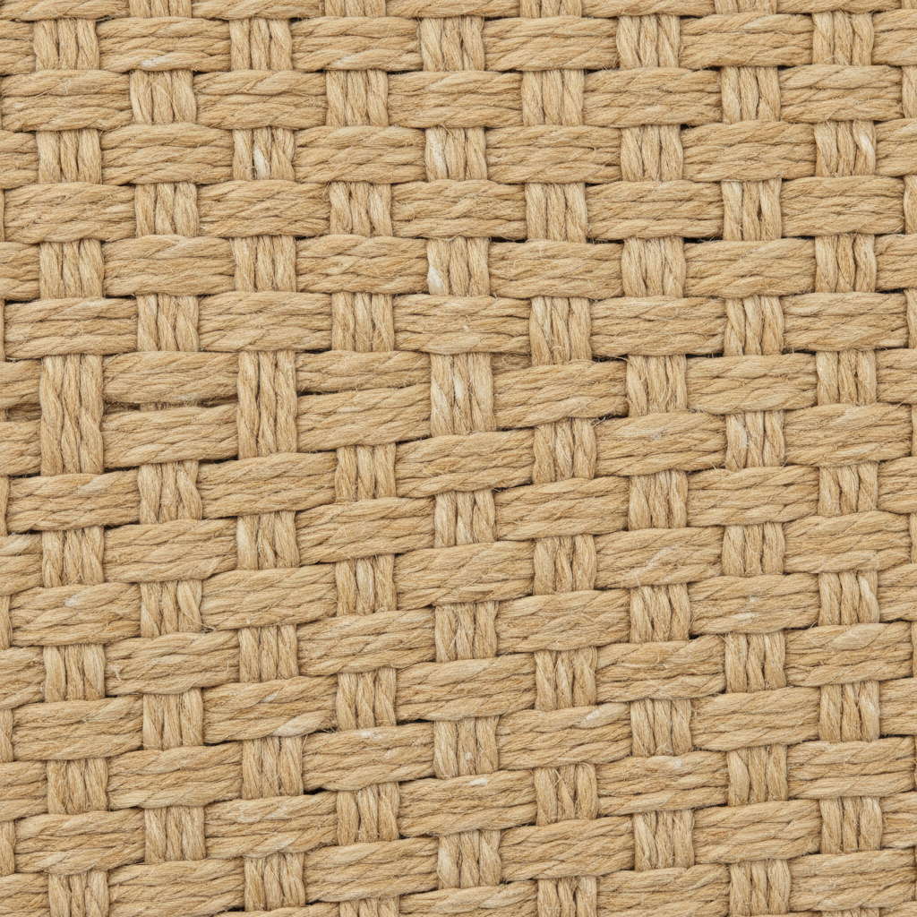 Close-up of Sunbrella fabric weave texture in warm sand color showing tight weave pattern