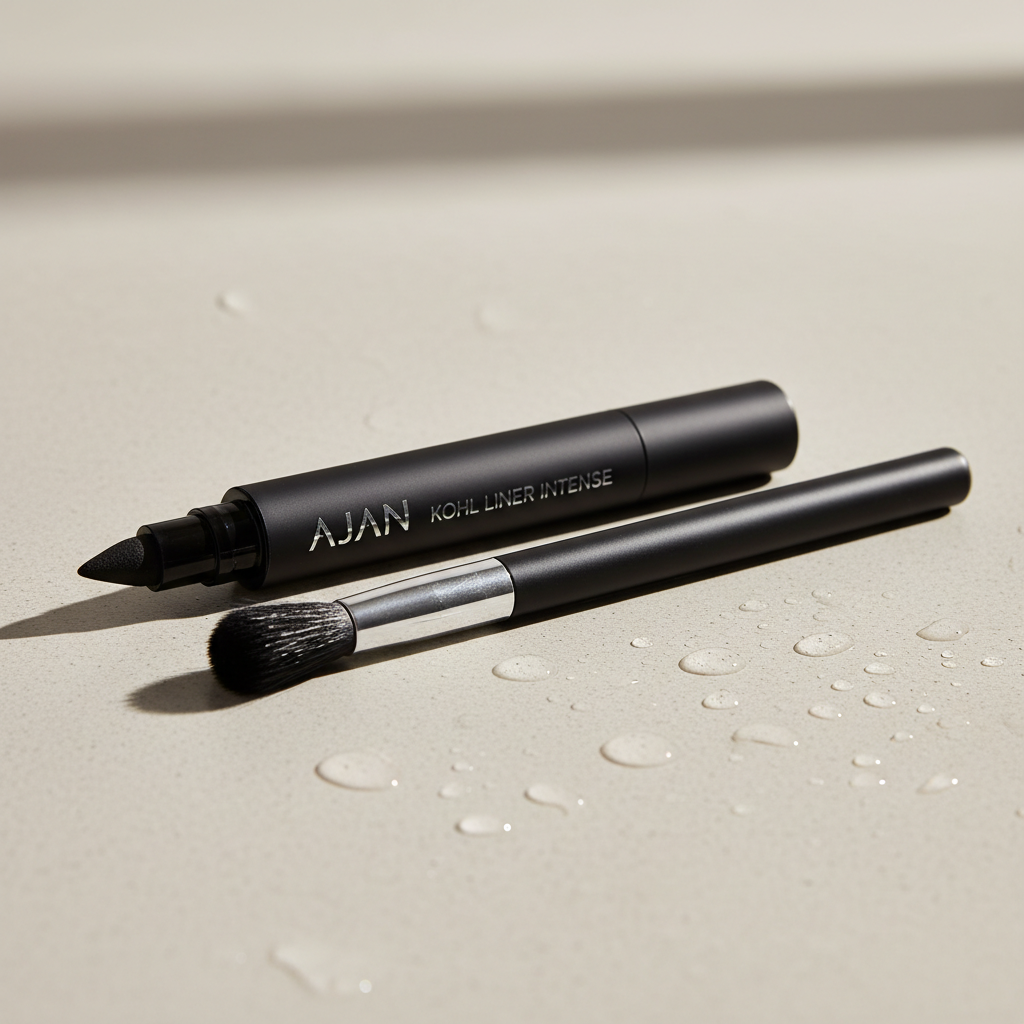 Ajan Kohl Liner Intense in deep black with smudge brush