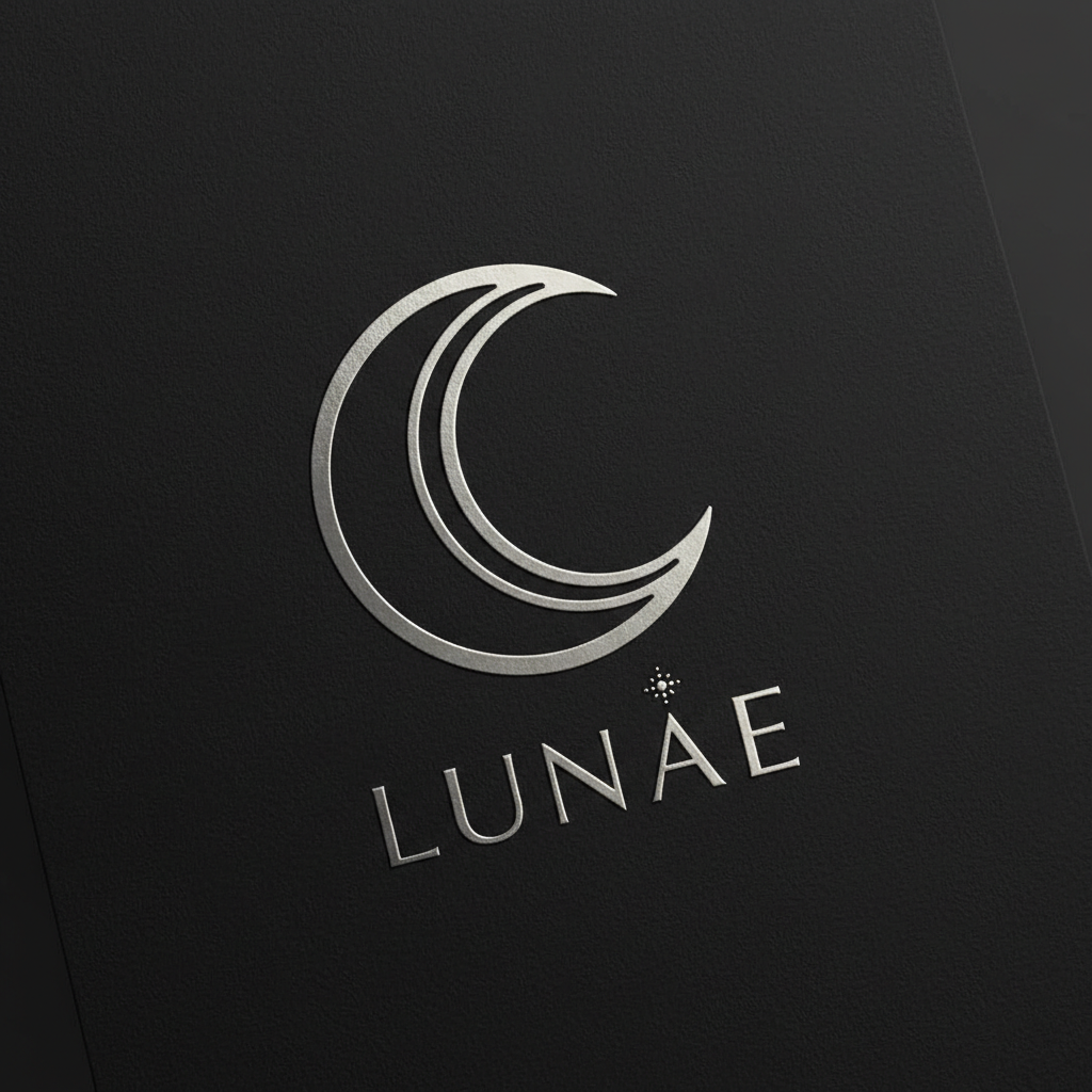 Hilal Minimal Eid greeting card — Debossed crescent, platinum foil