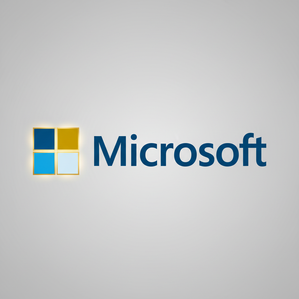 Microsoft logo in blue and white colors representing official partnership certification