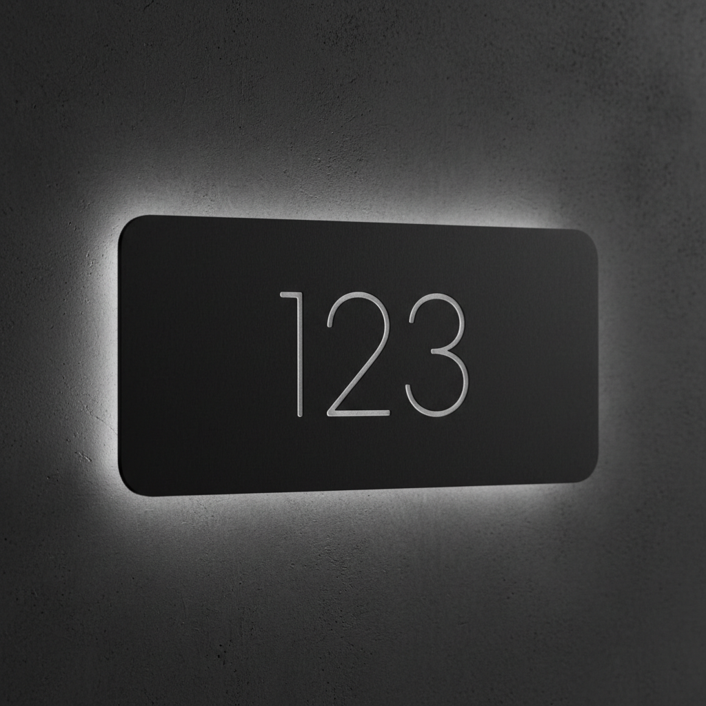 Custom laser cut house number sign