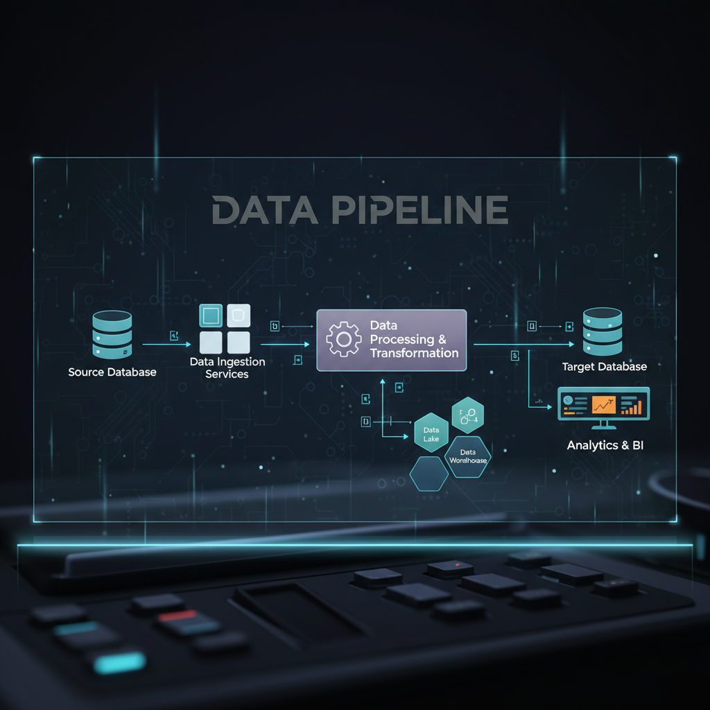 Data pipeline visualization showing ETL process