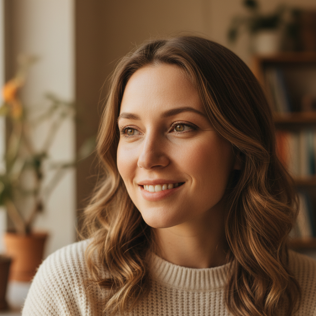 Portrait of Dr. Amara Osei smiling in professional setting with natural light